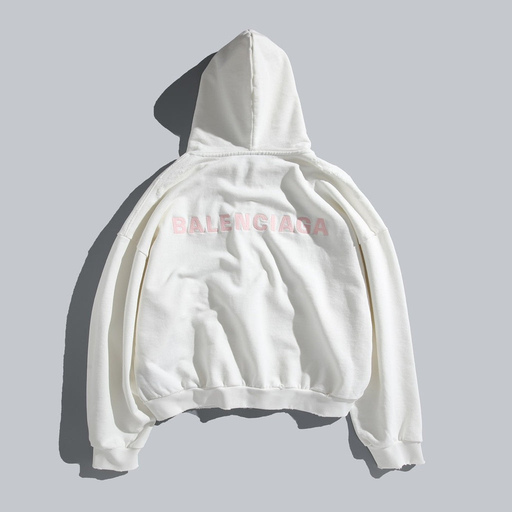Balenciaga Men's And Women's Spring/Fall Fashion Casual Solid Color Letter Print Hooded Zipper and Hooded Pullover Long Sleeve Sweatshirt Jacket #78935
