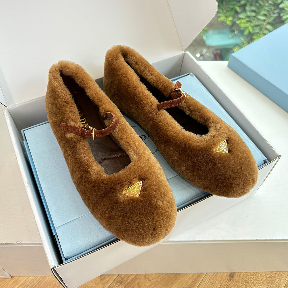 Prada Women's Plush Mary Jane Loafers #334919