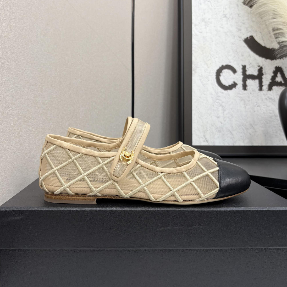 Chanel Coco Beach 25M Women's Summer Solid Colour Round Toe Velcro Flat Heel Mary Jane Shoes #76896