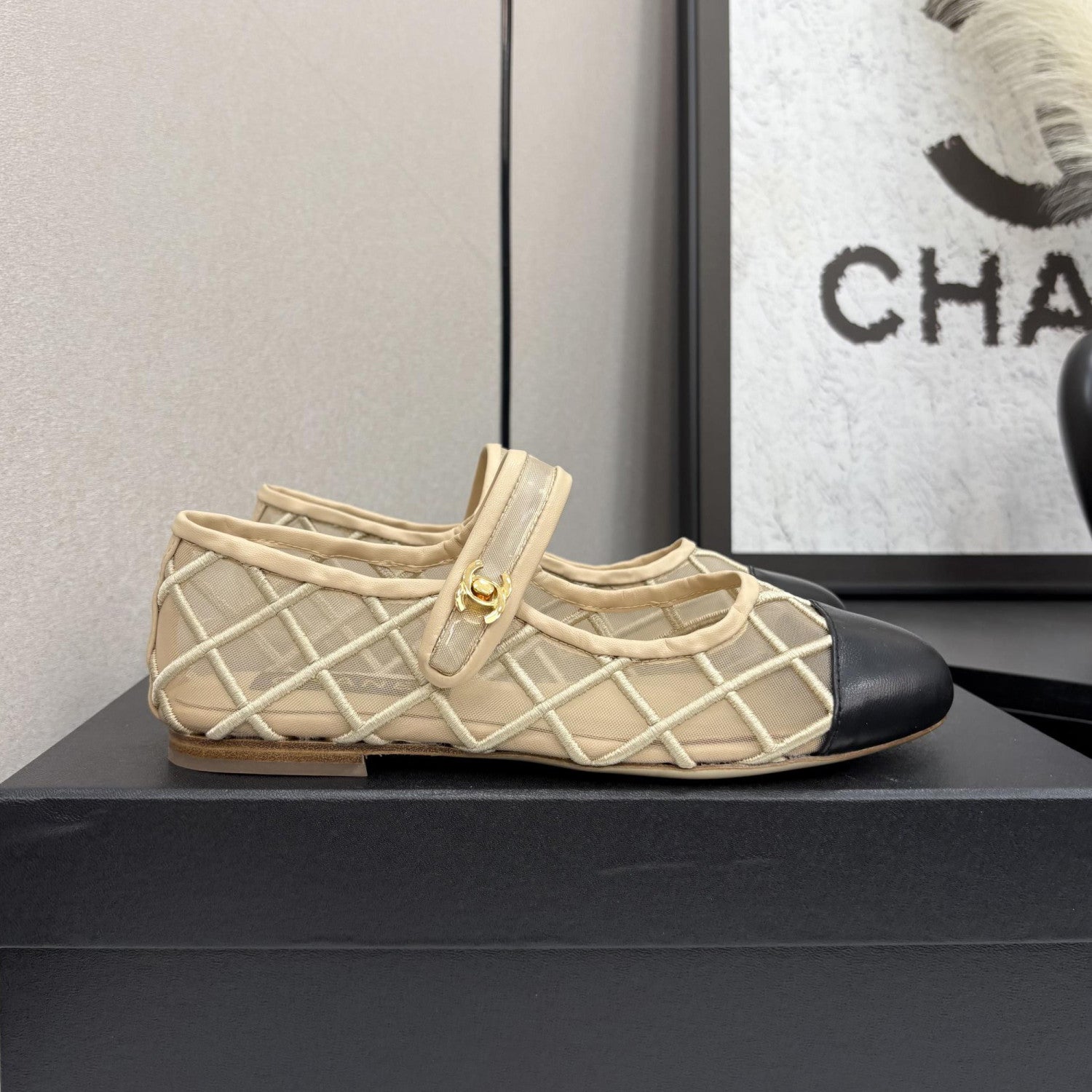 Chanel Coco Beach 25M Women's Summer Solid Colour Round Toe Velcro Flat Heel Mary Jane Shoes #76896