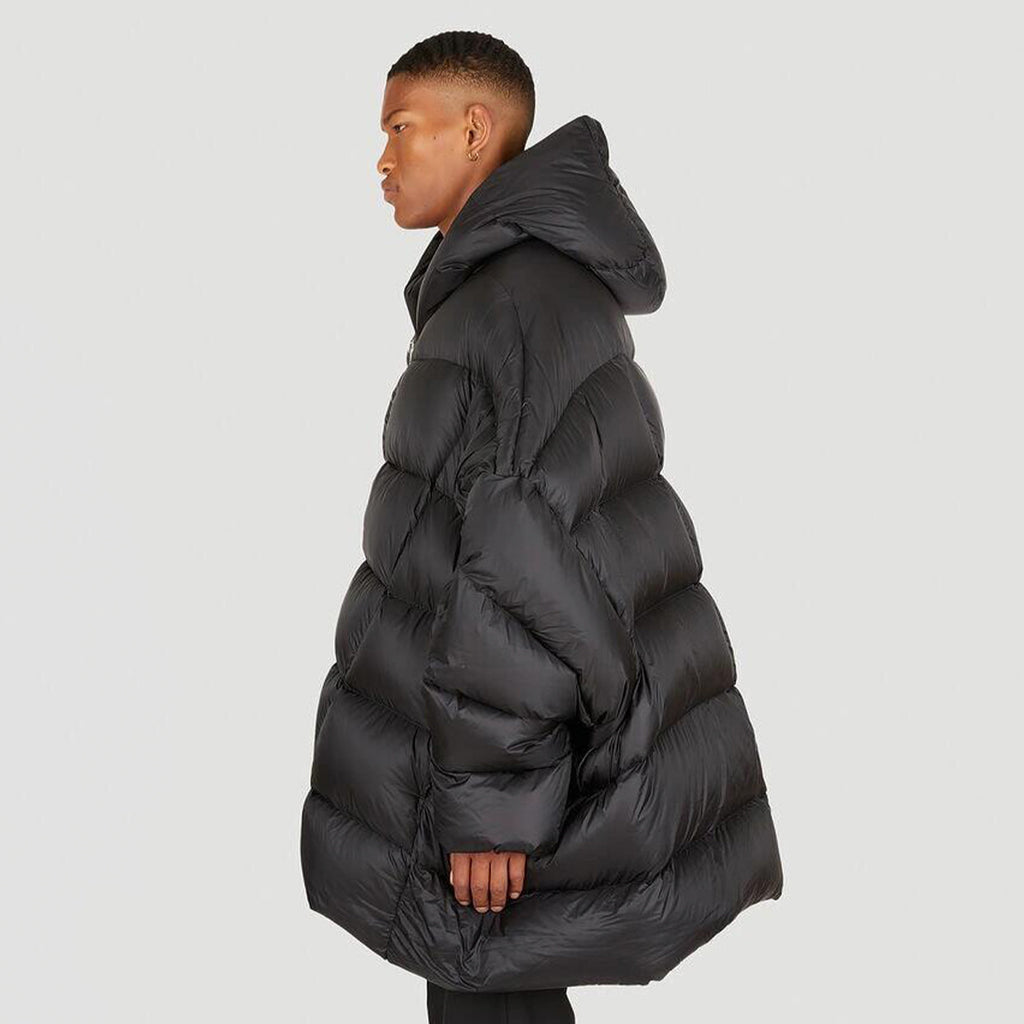 Rick Owens Men's Winter Diablo Style Solid Color Bat Sleeve Loose Hooded Long Sleeve Puffer Down Jacket Ngvp #8833