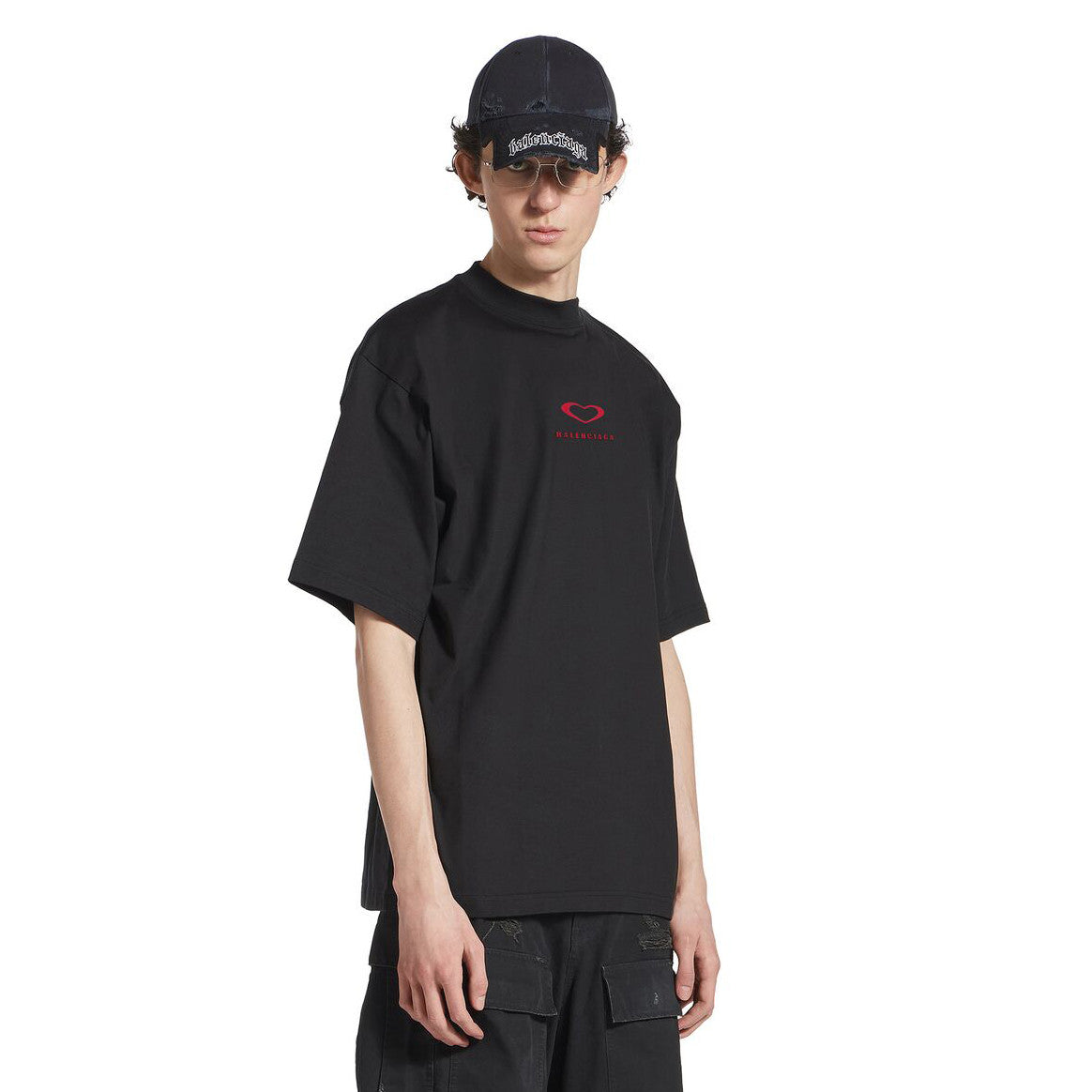 Balenciaga Men's And Women's Summer Fashion Casual Crew Neck Pullover Vintage Plain Weave Knit Short Sleeve T-Shirt with Elastic Waistband Logo Embroidered Shorts Suit Set #78535