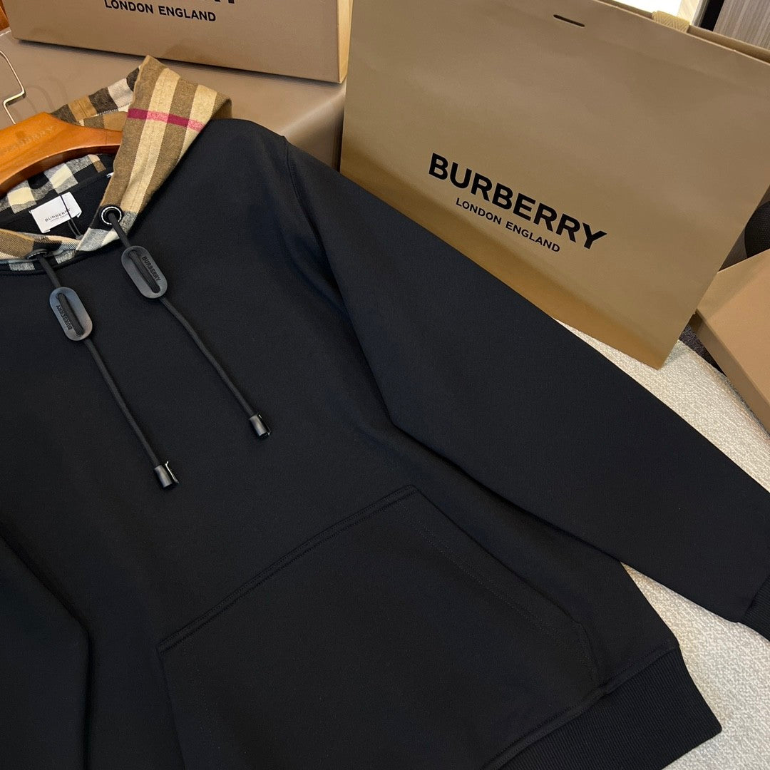 Burberry Men's Spring and Autumn Checkered Printed Hooded Long Sleeve Sweatshirt Pullover #72527
