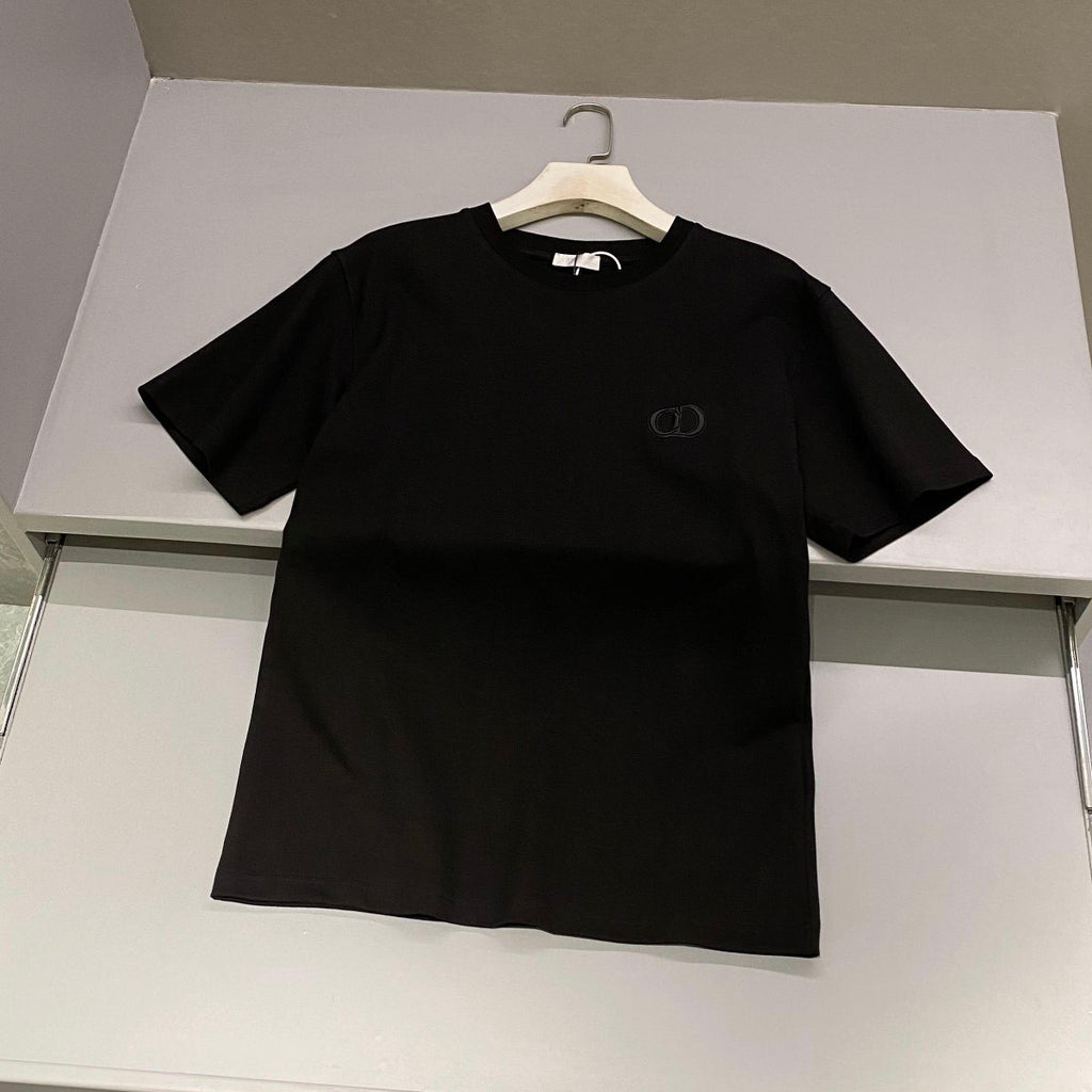 Dior Men's Summer Solid Color Embroidered Logo Round Neck Cotton Short Sleeve T-Shirt #99796