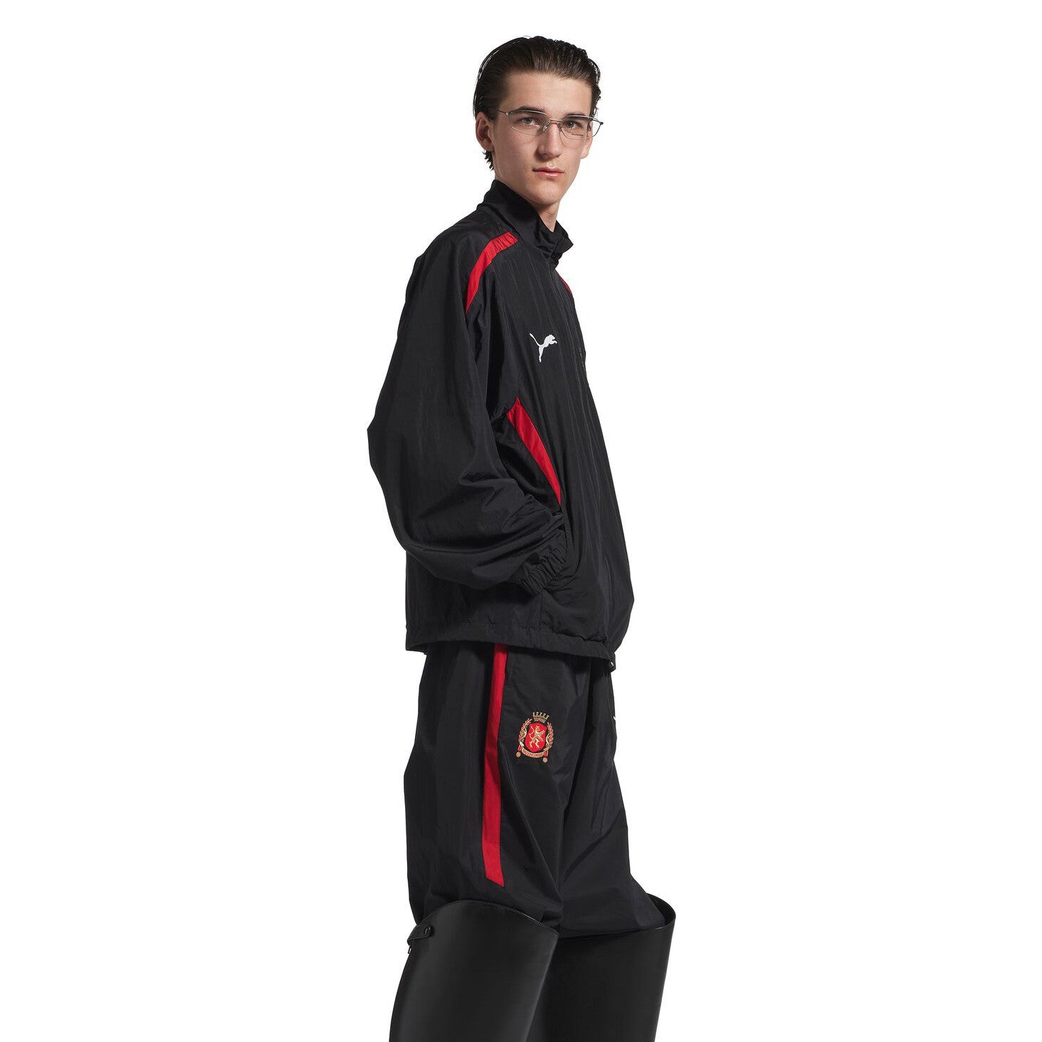 Balenciaga BALENCIAGA | PUMA TRACKSUIT Men's Spring/Fall Fashion Casual Stand Collar Zipper Twill Weave Jacket & Solid Color Relaxed Fit Casual Pants Set #78652