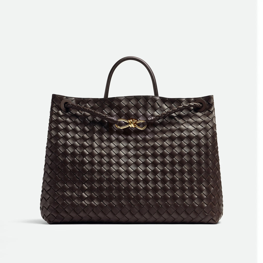 Bottega Veneta Large Andiamo Women's Woven Solid Color Magnetic Clasp Closure Sheepskin Tote Bag Bags #76912