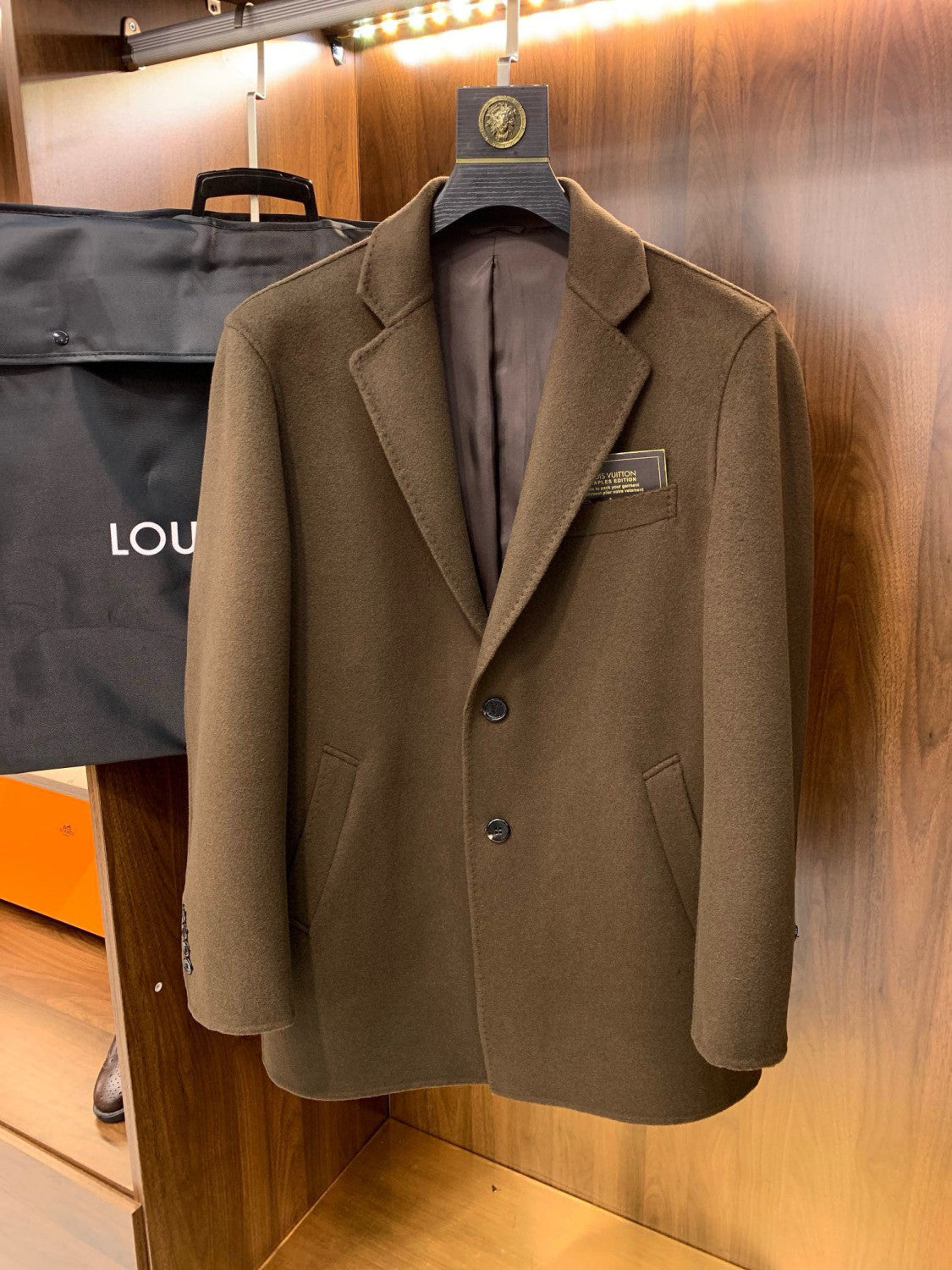 Louis Vuitton Men's Mid Length Winter Double Faced Wool And Cashmere Single Breasted Coat Jacket #97696