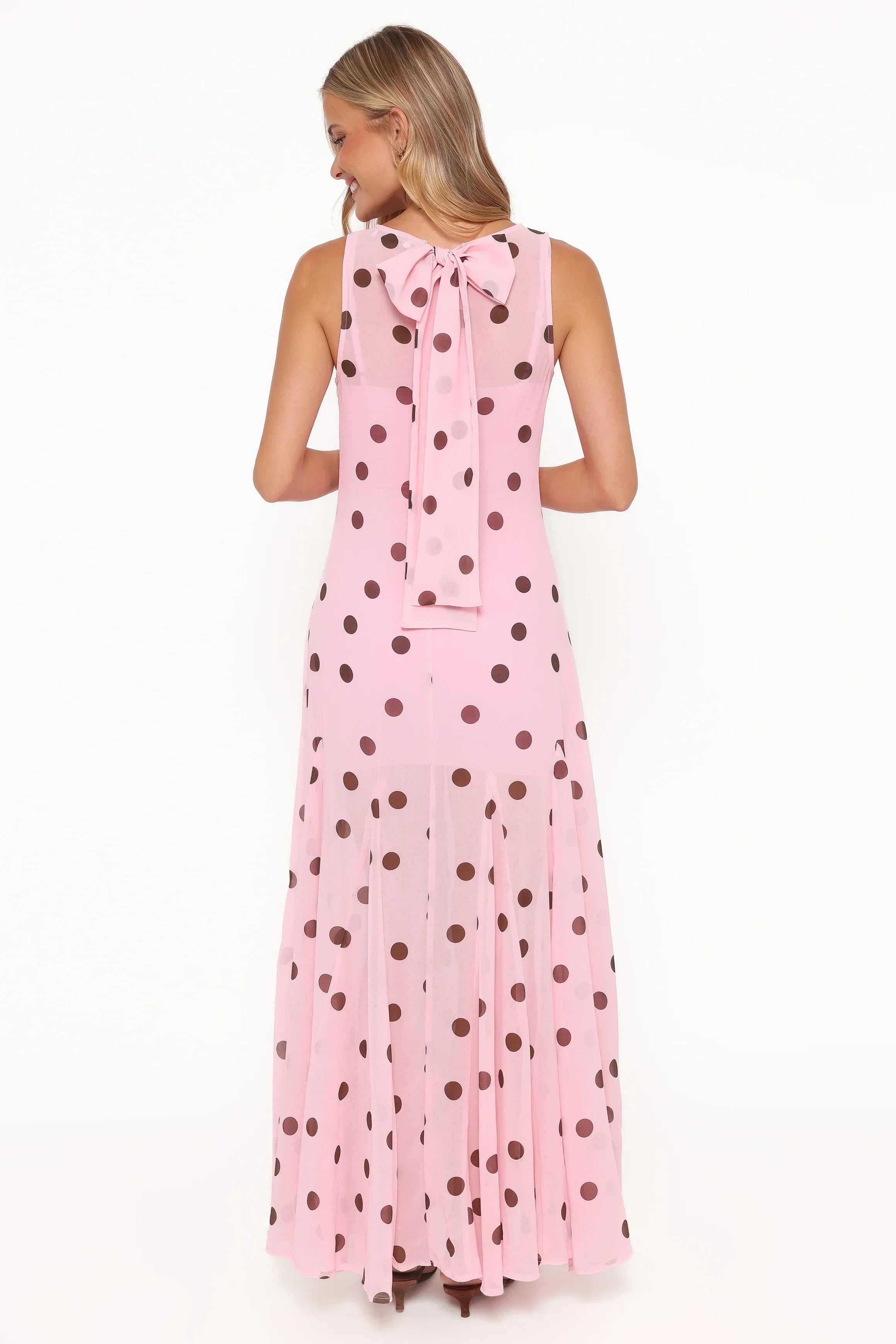 Keani Maxi Dress - Pink Polka Dot