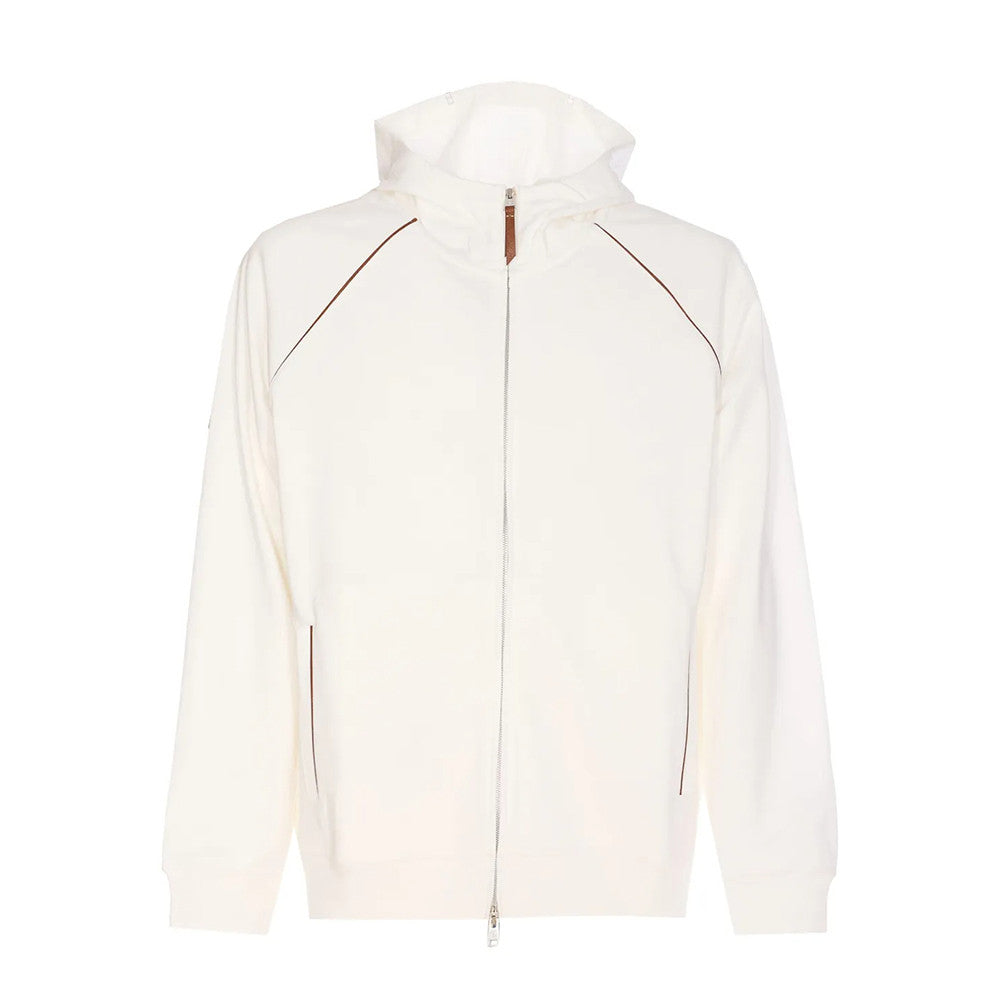 Brunello Cucinelli Men's Techno Cotton French Terry Hooded Long Sleeve Casual Athletic Sweatshirt Solid Color Zipper Spring Jacket Ngvp #1675