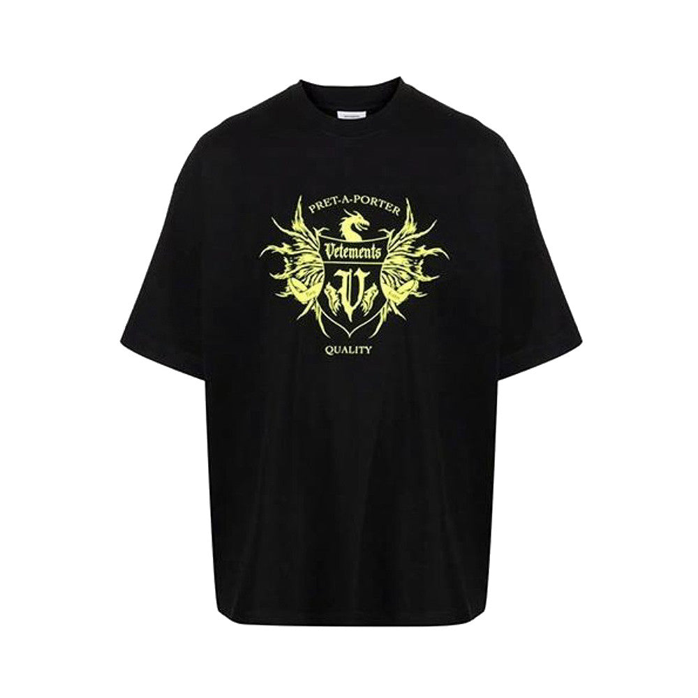 Vetements Men's Summer Solid Colour Monogram Printed Round Neck Cotton Short Sleeve T-Shirt #76923