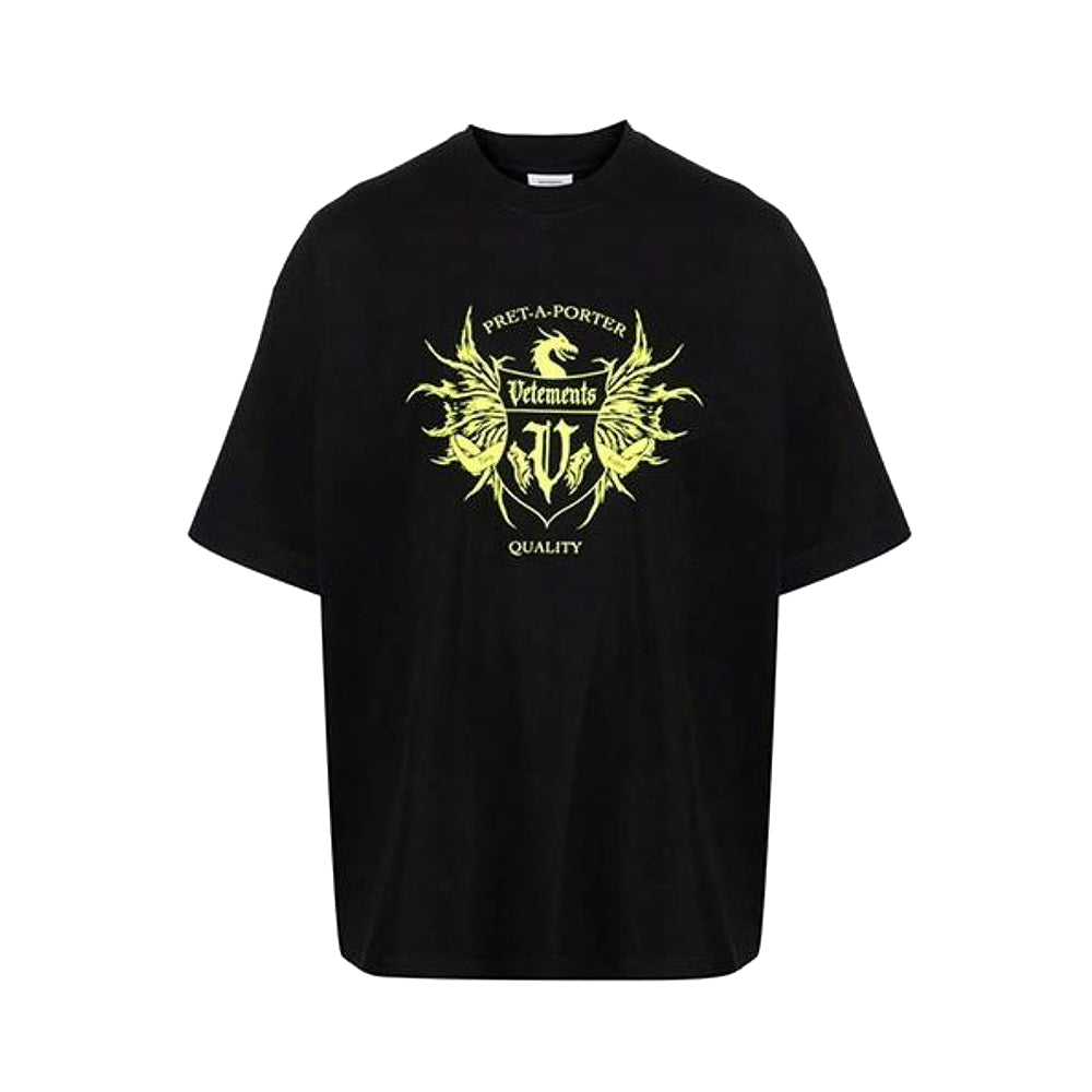 Vetements Men's Summer Solid Colour Monogram Printed Round Neck Cotton Short Sleeve T-Shirt #76923