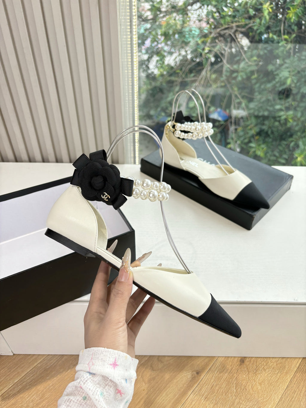 Chanel 25S Braided Mary Jane Toe Pearl Sandals #334482