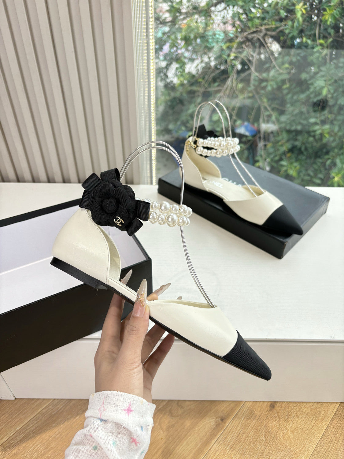 Chanel 25S Braided Mary Jane Toe Pearl Sandals #334482