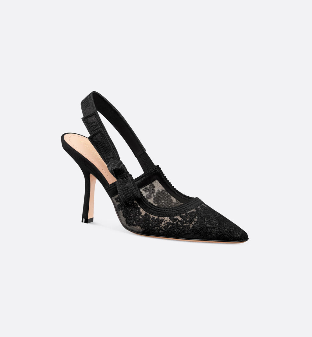 Dior Women's J'Adior Slingback Pump Spring/Summer Autumn Flower Embroidered Bow High Heels Pointed Thin Heels Casual Shoes Heel Height 6.5cm Heel Height 10.5cm #81722