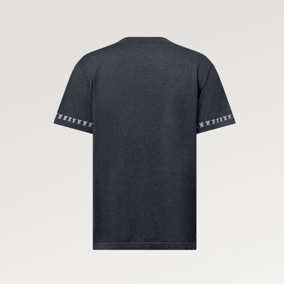 Louis Vuitton Men's Summer Jacquard Pattern Cotton Round Neck Short Sleeve T-Shirt #71896