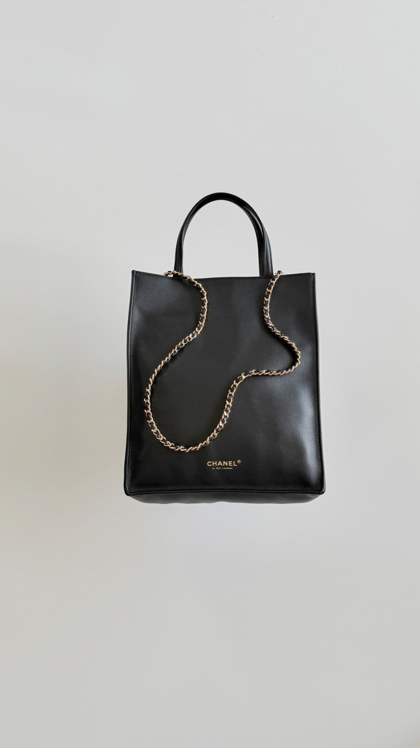 Chanel Small Shopping Bag In Calfskin With Gold-tone Hardware  Black 2026 Haute Artisanat Collection Rectangular Briefcase Bags AS6452 #197509