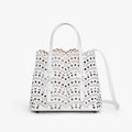 Alaia MINA 20 BAG IN VIENNE WAVE CALFSKIN Women's Solid Color Openwork Design Button Closure Wave Calfskin Shoulder Bag Handbag Bags #77381