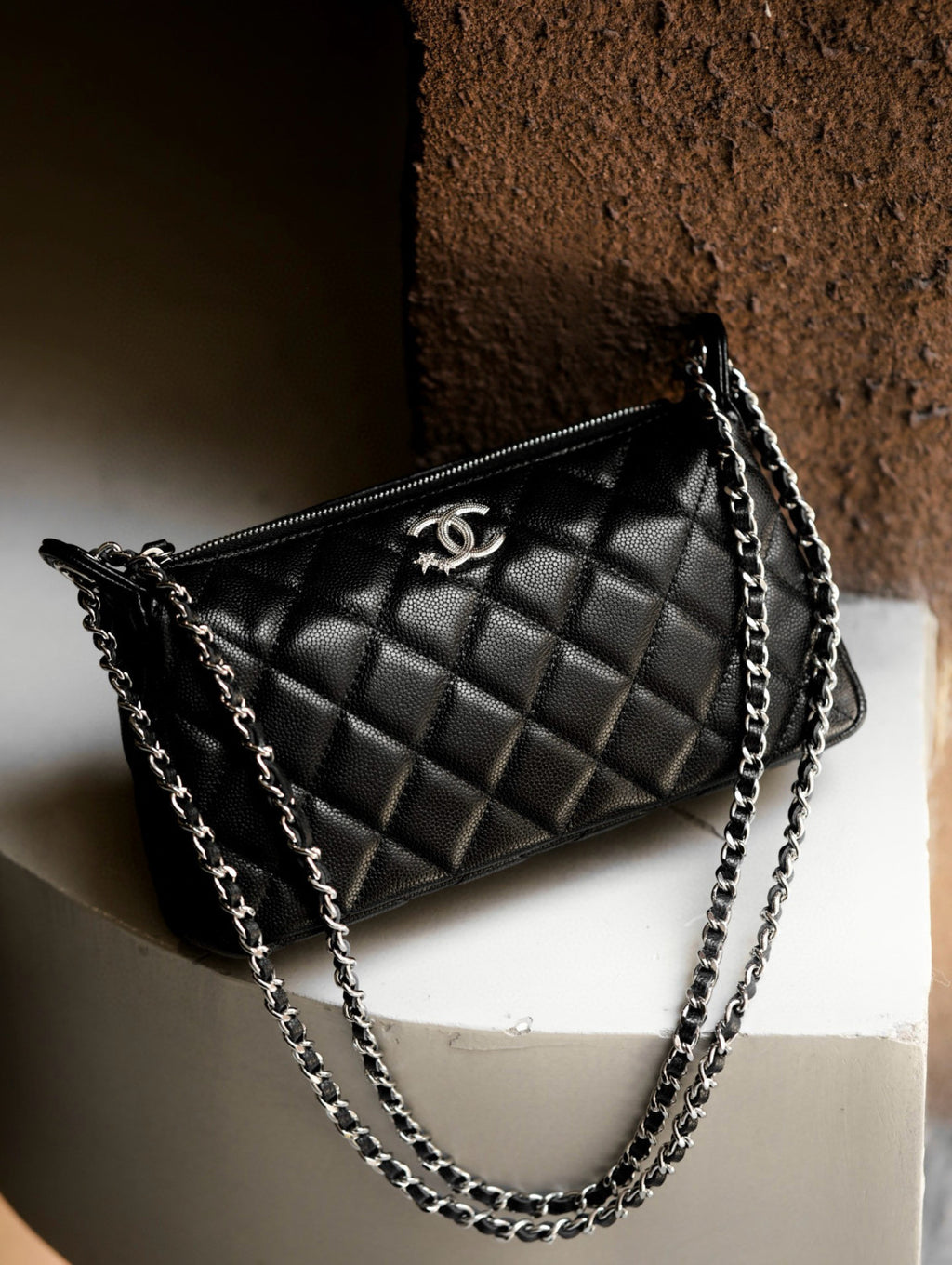 Chanel Star Double C With Diamond Logo Mahjong Bags Armpit Crossbody Bag Fashion Luxury Caviar Banquet Bag #81421