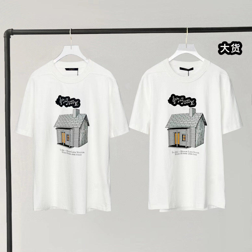 Louis Vuitton Small House Summer Cotton T-Shirt Short Sleeve #2548
