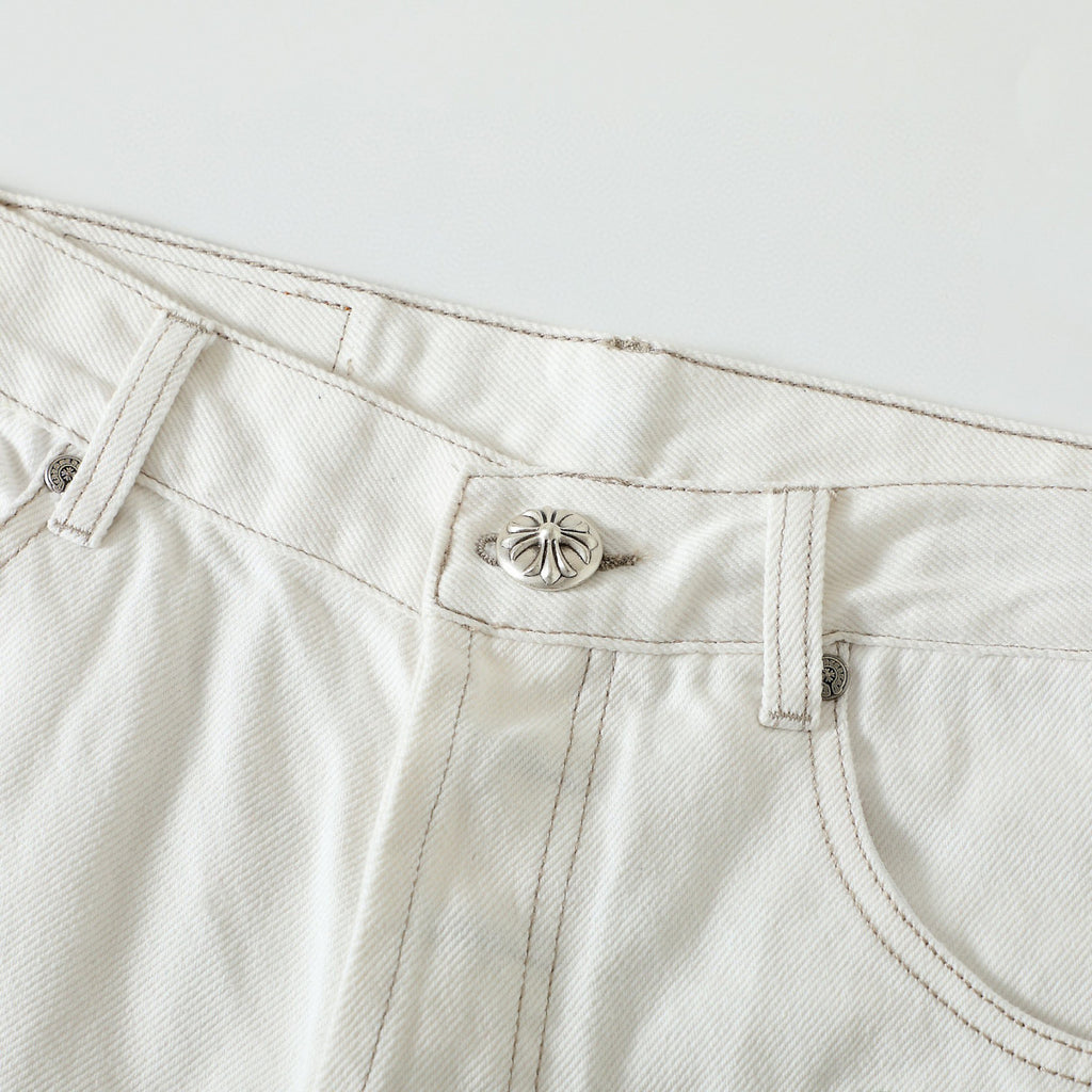 Chrome Hearts Graffiti White Denim Jeans Pants #96784