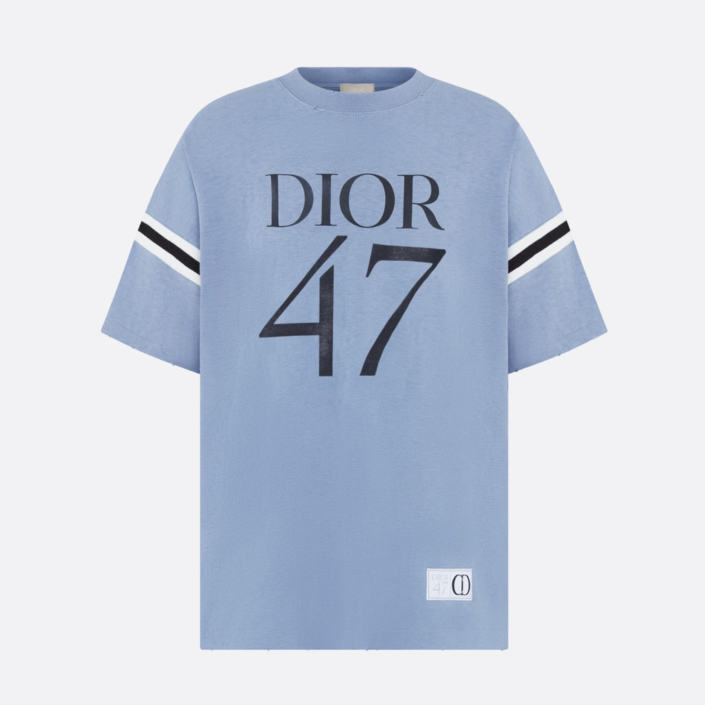 Dior Men's Summer Solid Color Letter Print Round Neck Loose Cotton Short Sleeve T-Shirt #97768