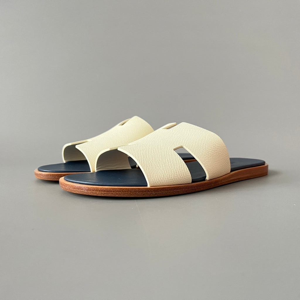 Hermes Men's And Women's Spring/summer Fashion Casual Round Toe Slip On Flat Sandals Woven Canvas Sandals Shoes #78416