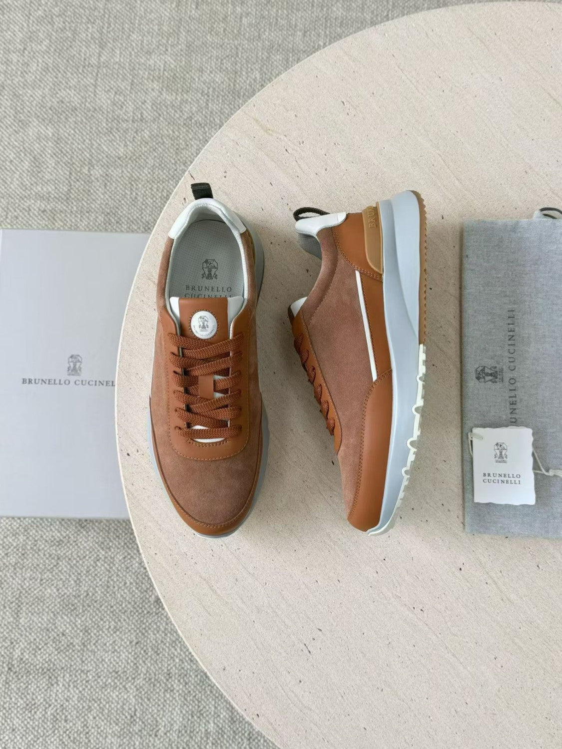 Brunello Cucinellia Suede and Calfskin Runners #375492