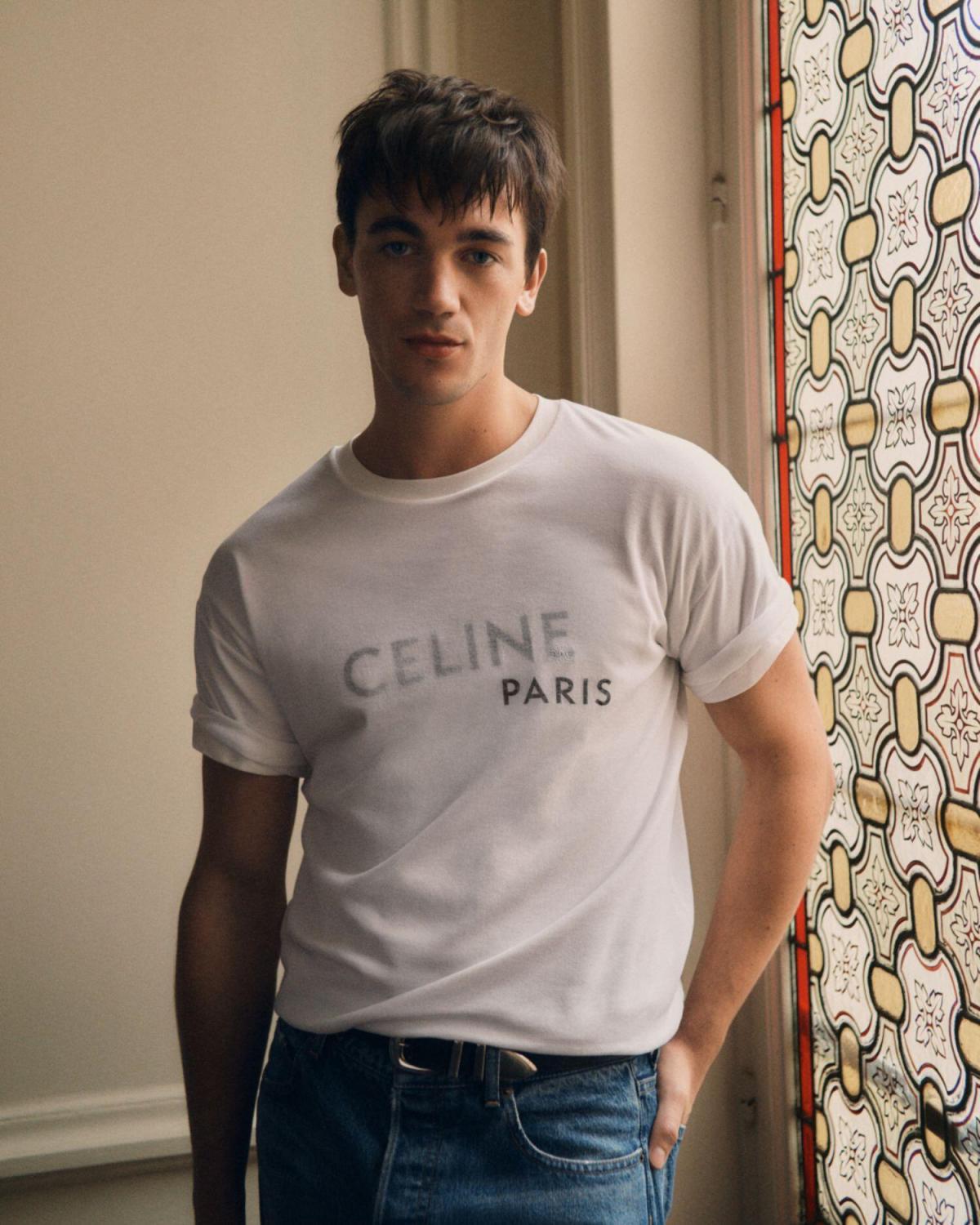 Celine Double Layered T-shirt in Fine Cotton Jersey #335870