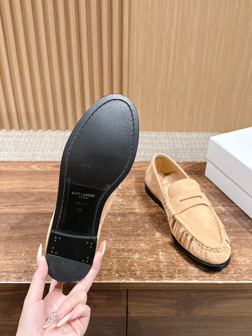 Saint Laurent Yves Men's Pleated Loafers #379880