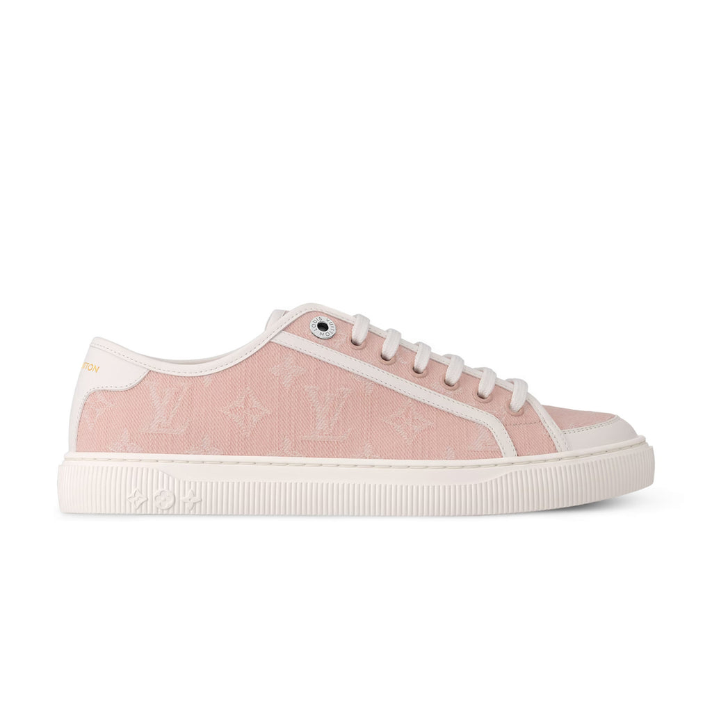 Louis Vuitton LV Lagoon Men's And Women's Solid Color Letter Print Lace-up Low-top Denim Leather Sneakers Shoes #77732