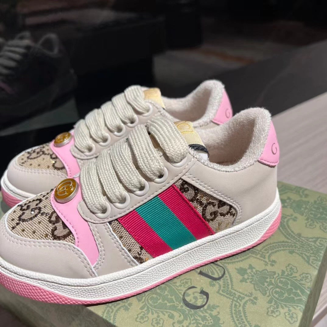 Kid's Gucci Four Seasons Logo Print Low Top Casual Sneakers Shoes #36627