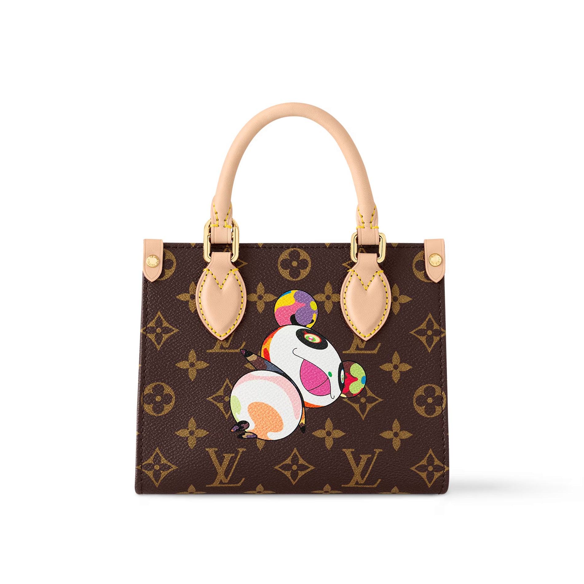 Louis Vuitton Lv X Tm Onthego Bb Women's Brown Old Flower Full Printing Removable Adjustable Shoulder Strap Coated Canvas Splicing Cowhide Tote Bag Shopping Bags Shoulder Crossbody Handbags #75413