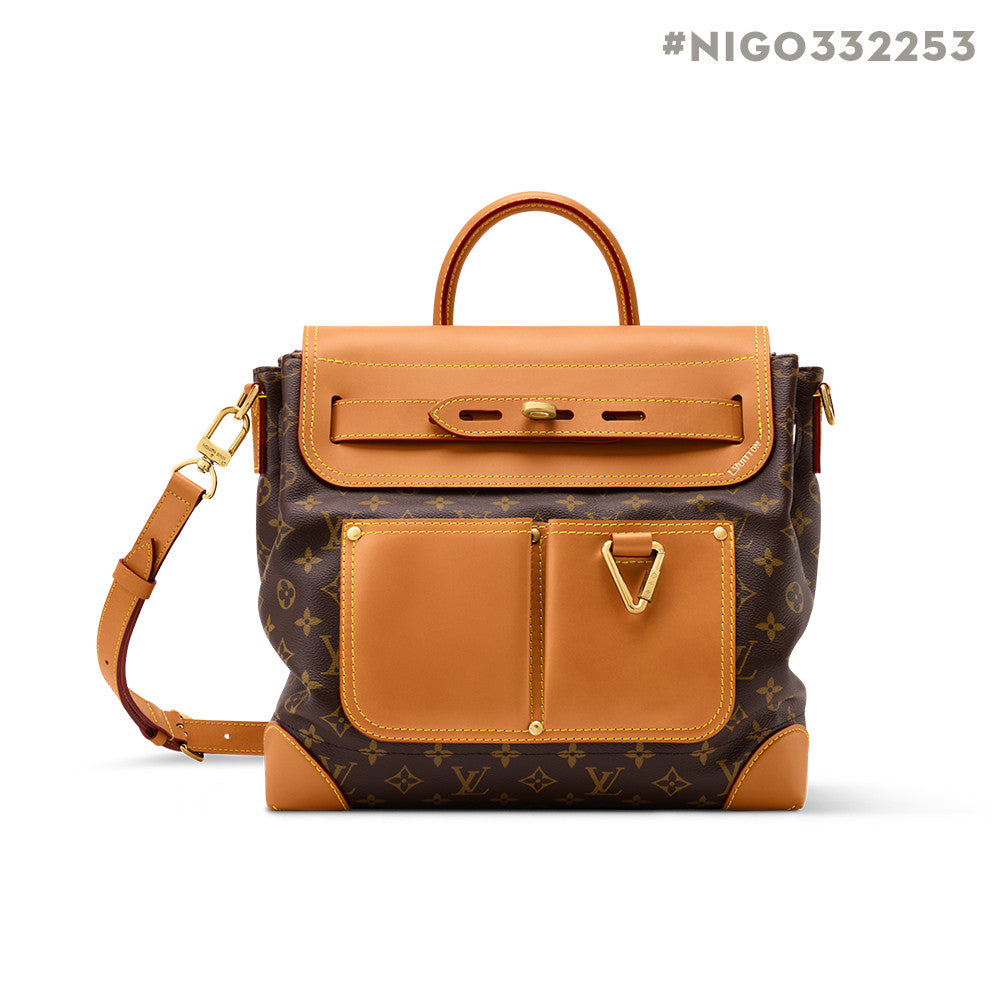 LOUIS VUITTON Steamer 30 Detachable Shoulder Strap Single Room Crossbody Monogram Coated Canvas Handbag Men's Brown #332253