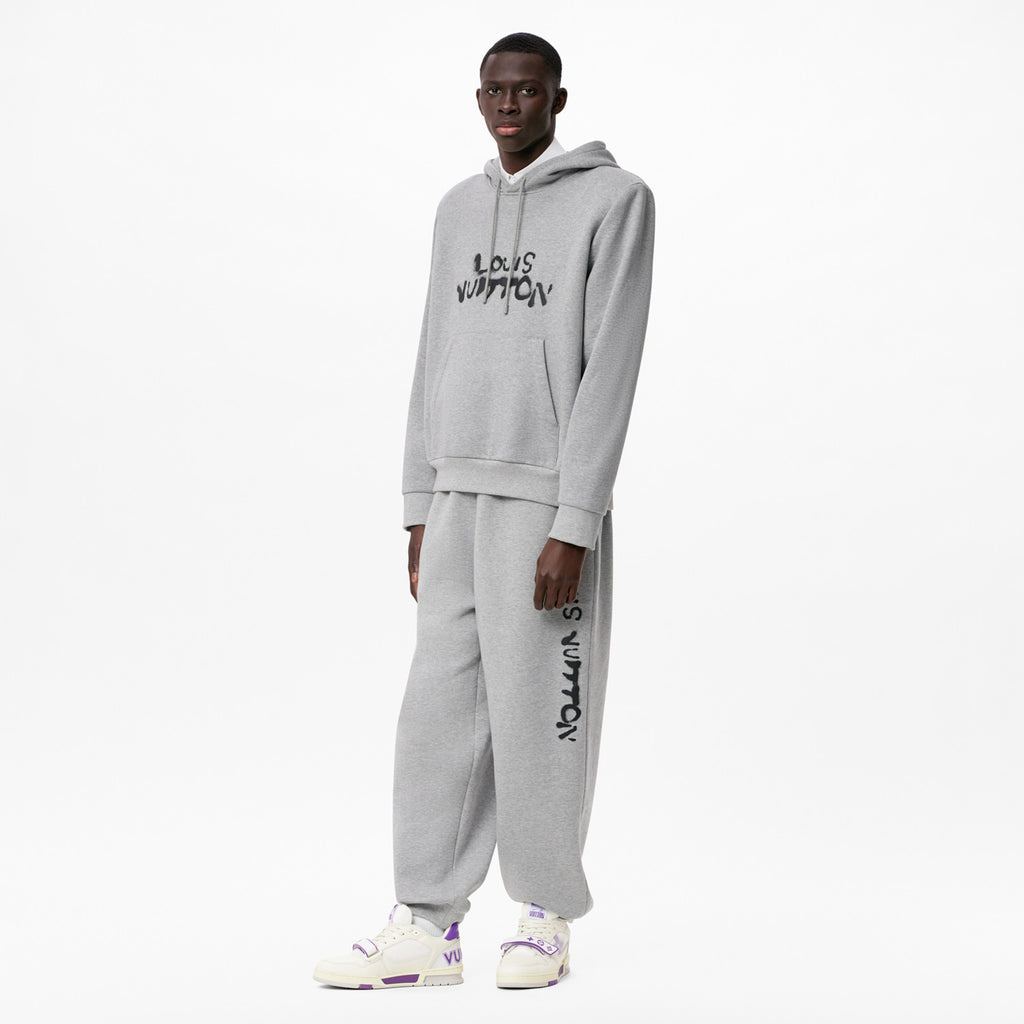 Louis Vuitton WORKING MAN Men's Spring/Fall Casual Fashion Solid Color Hooded Sweatshirt  Printed Solid Color Relaxed Fit Elastic Waist Pants Suit Set #78693