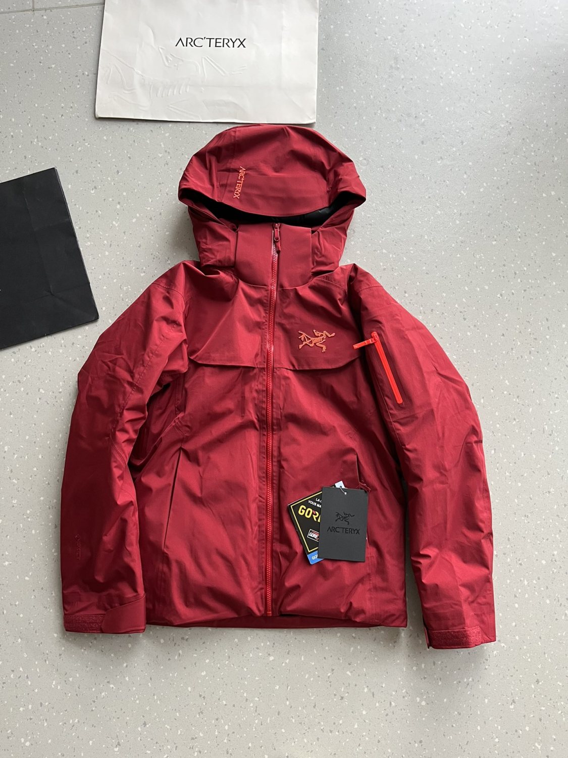 Arcteryx Autumn And Winter Solid Color Zipper Waterproof Windproof Long-Sleeved Hooded Jacket #74667