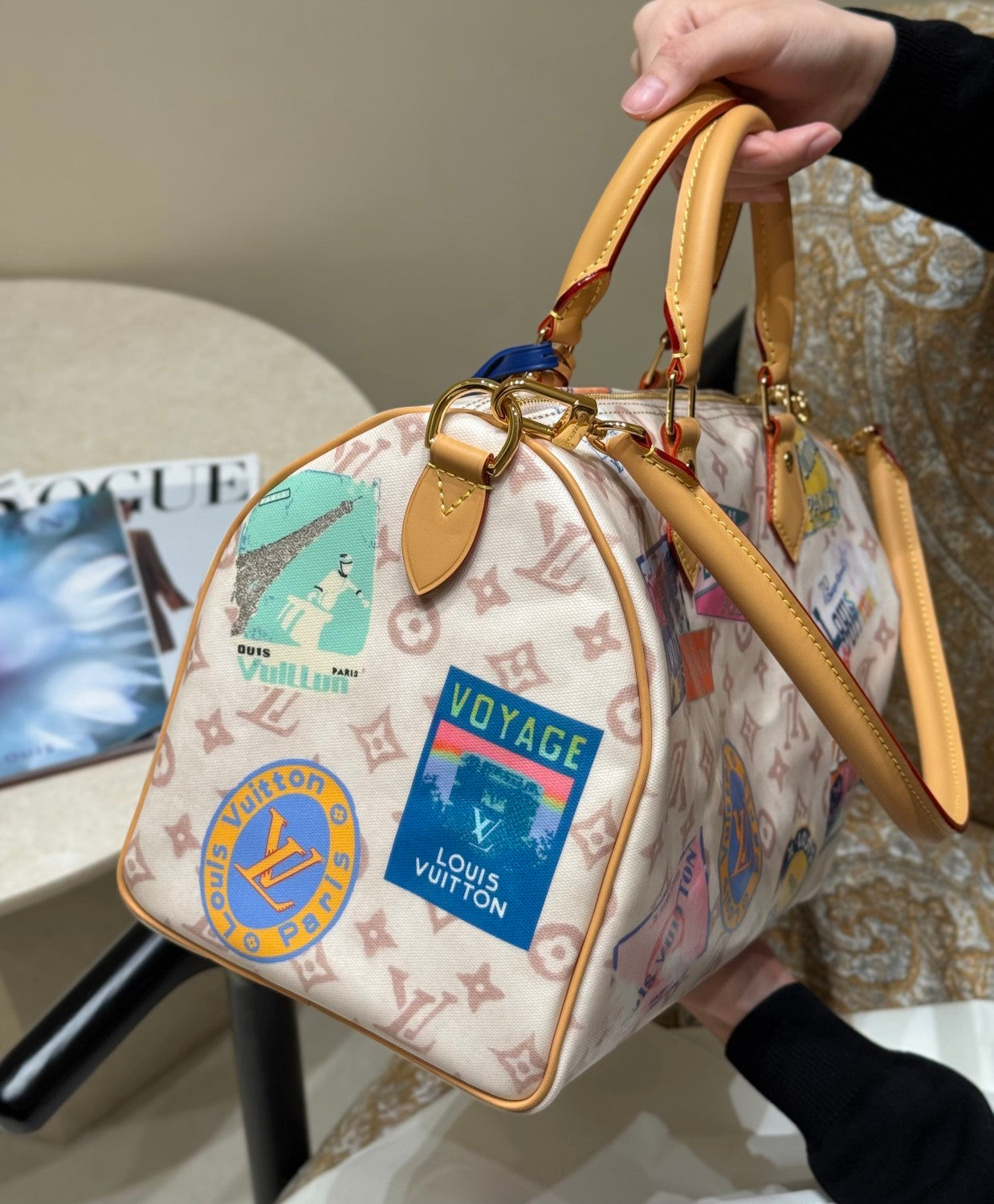 Louis Vuitton Speedy Soft 30 Women's Removable Adjustable Shoulder Strap Graffiti Pattern Printed Shoulder Crossbody Bag Tote Bags #76934