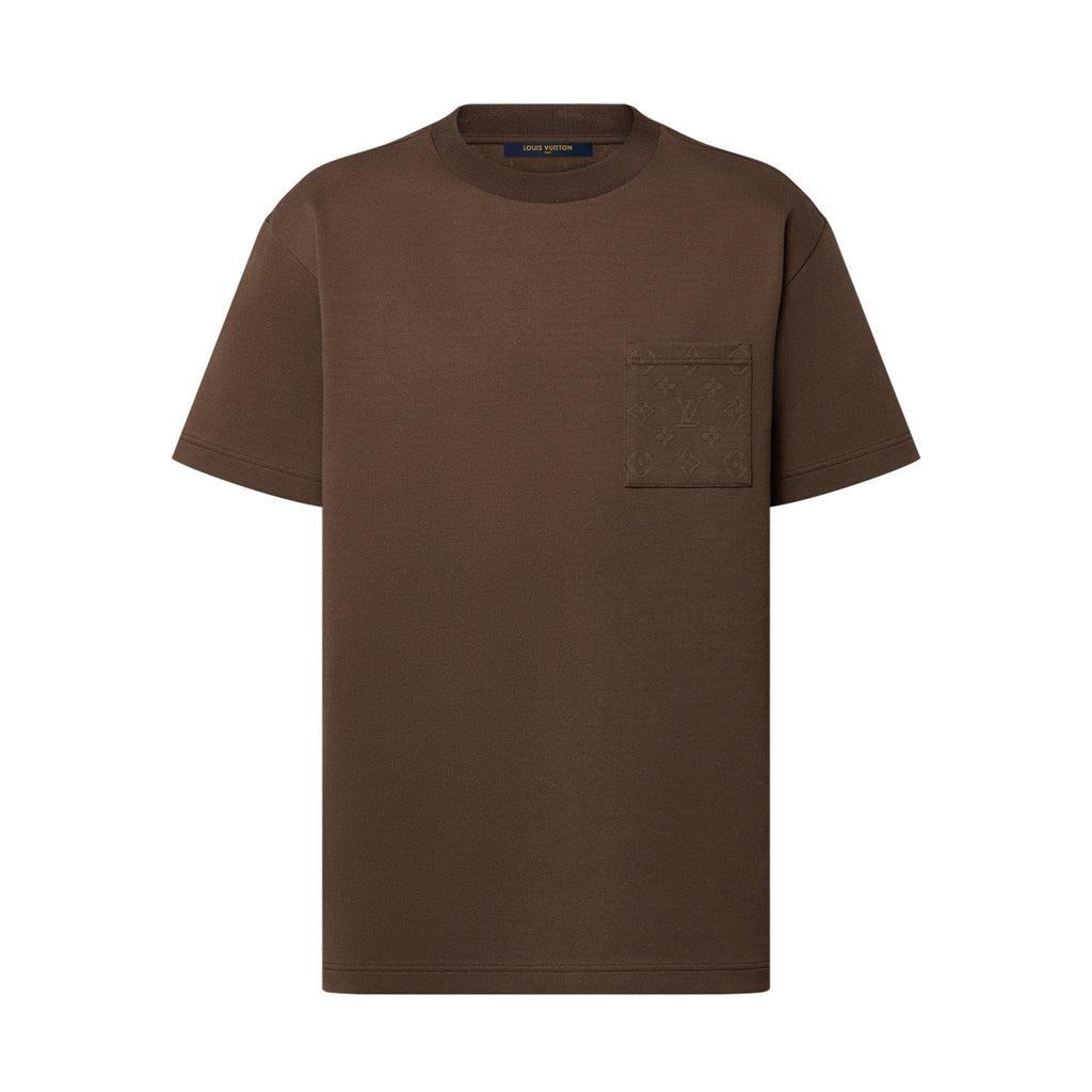 Louis Vuitton Men's Summer Solid Colour Pocket Round Neck Cotton Short Sleeve T-Shirt #99494