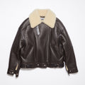 Acne Studios Lamb's Wool Winter Lapel Biker Jacket Coat #96275