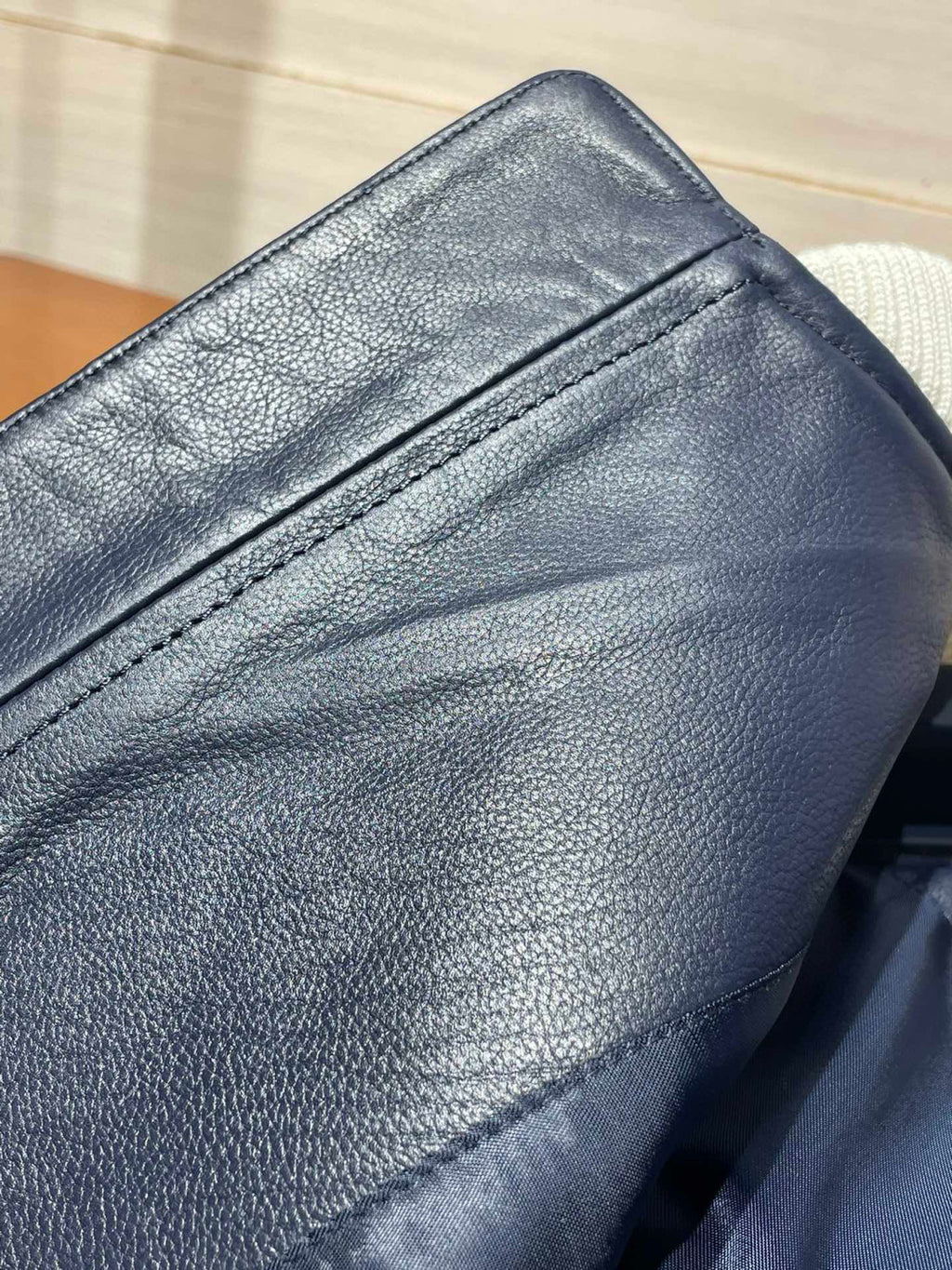Louis Vuitton Leather Mix Teddy Plush Leather Zip Jacket #96514