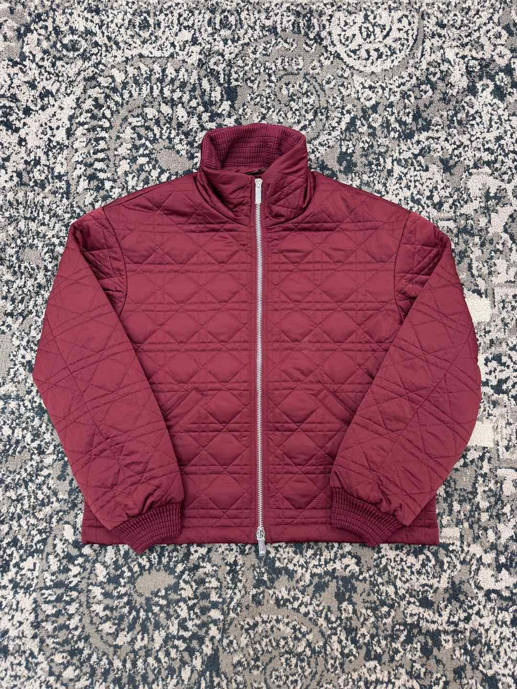 Dior Men's Autumn and Winter Solid Color Lapel Quilted Zipper Long Sleeve Jacket #74854
