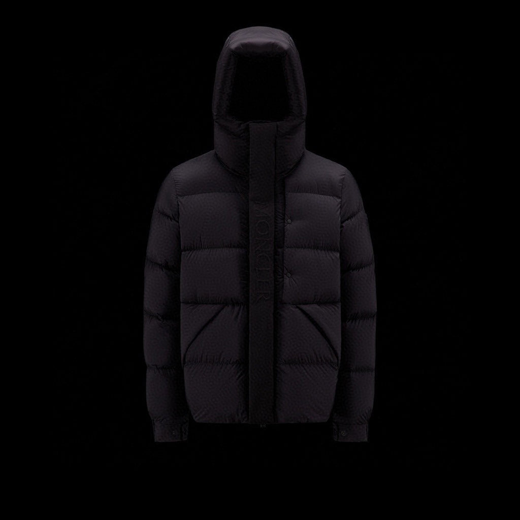 Moncler Men's Winter Letter Logo Embroidery Zipper Hooded Short Puffer Down Long Sleeve Jacket #73486