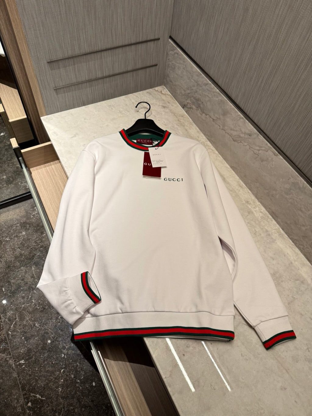 Gucci Men's And Women's Spring/fall Fashion Casual Crewneck Pullover Hoodie With Color Blocked Collar Logo And Letter Embroidery Long Sleeve Sweatshirt #79288