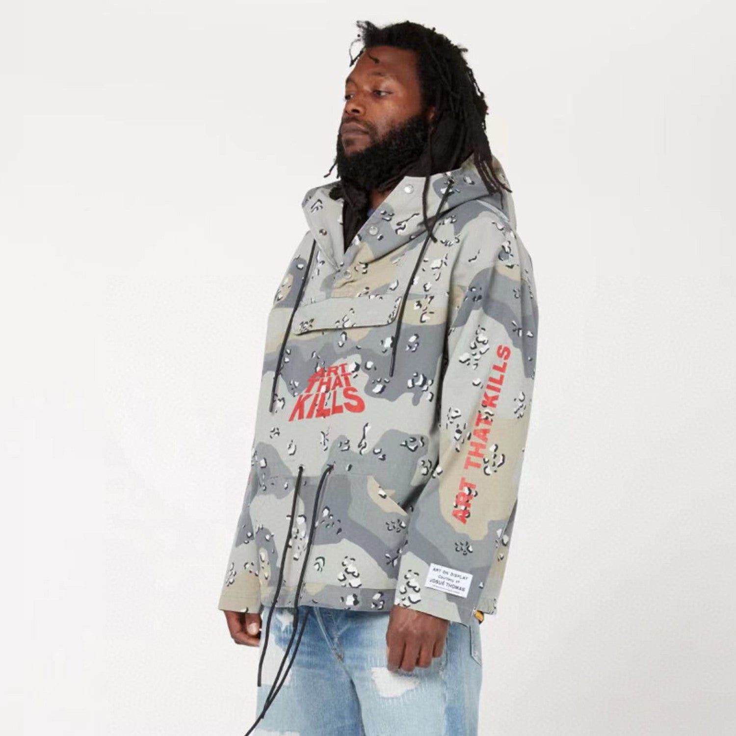Gallery Dept Men's Spring And Autumn High Street Fashion Printed Letter Camouflage Rushing Jacket Hooded Loose Casual Jacket  Ngvp #8124