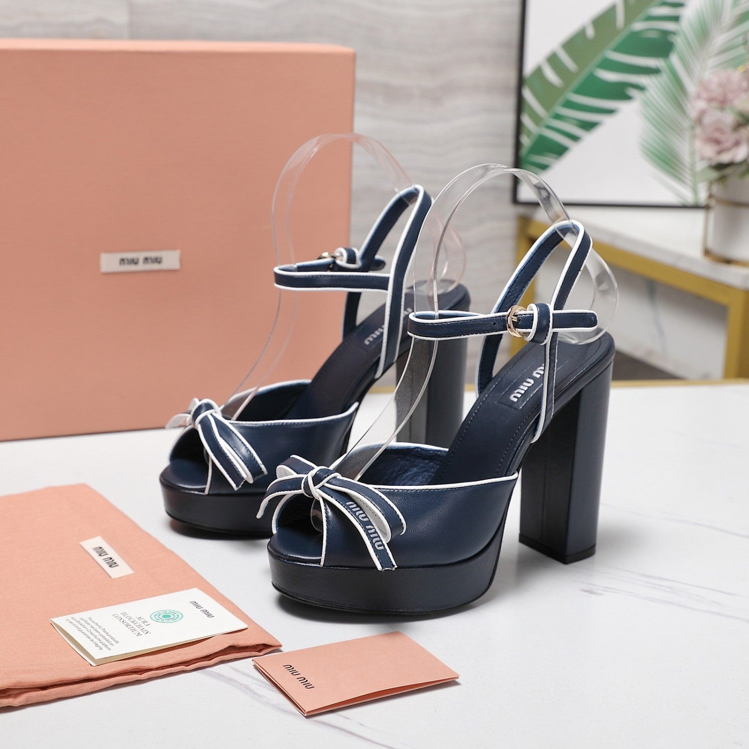 MiuMiu Mordoré nappa leather platform sandals 12cm #380320