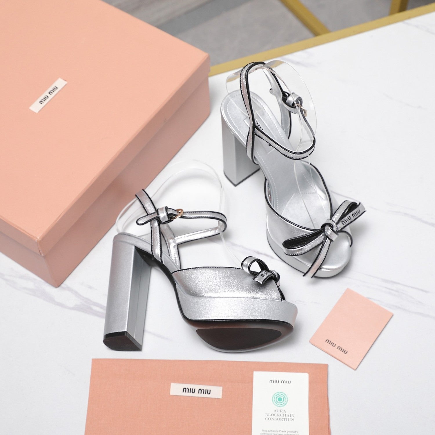 MiuMiu Mordoré nappa leather platform sandals 12cm #380320