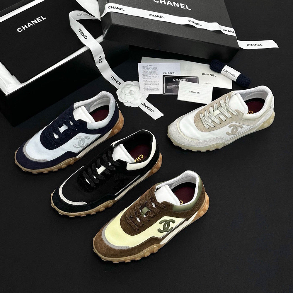 CHANEL Sneakers Mixed Fibers Suede Calfskin Calfskin #380548