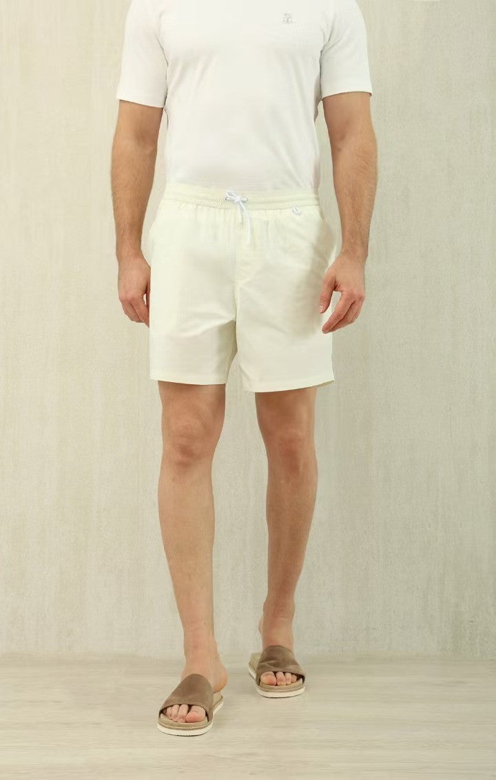 Loro Piana Men's Summer Letter Solid Color Mid Waist Tie Straight Bay Swim Shorts Ngvp #9959
