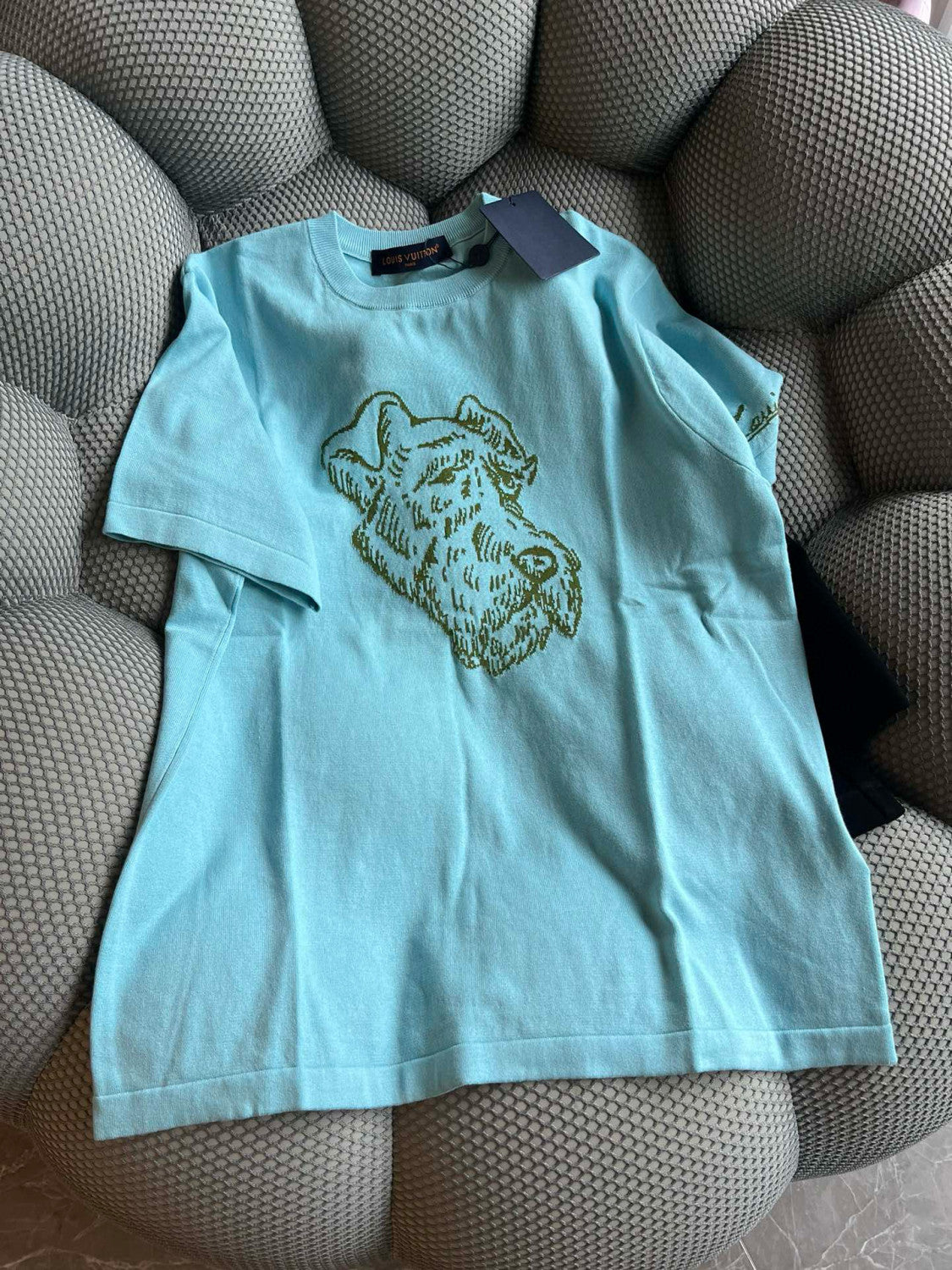 Louis Vuitton Men's Summer Embroidery Pattern Print Round Neck Cotton Short Sleeve T-Shirt #99343