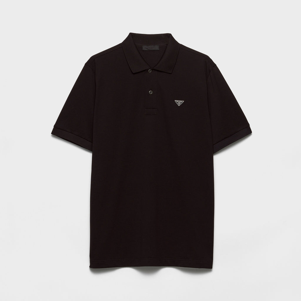 Prada Men's Summer Solid Color Metal Logo Cotton Polo Shirt Short Sleeve T-Shirt #77798