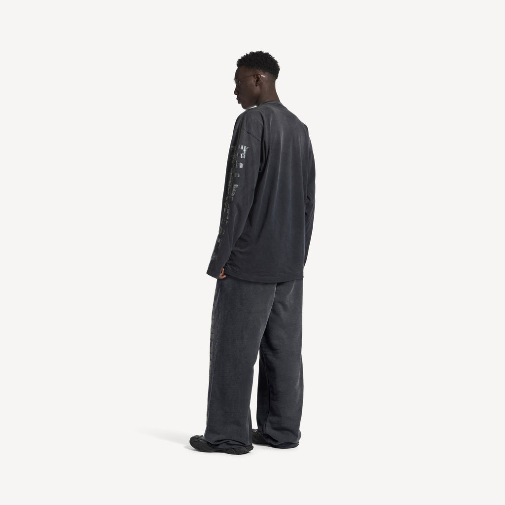 Balenciaga Men's Transparent Tape Baggy Pants Faded Black #336332